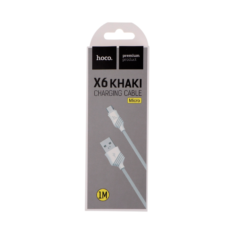 Кабель HOCO X6 USB (m)-microUSB (m) 1.0м 2.4A ПВХ белый (1/30/300)