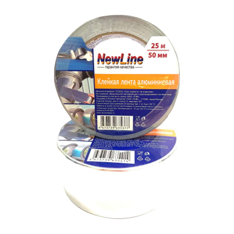 Клейкая лента NewLine 50мм*40м алюминий акрил 50мкм (1/36)