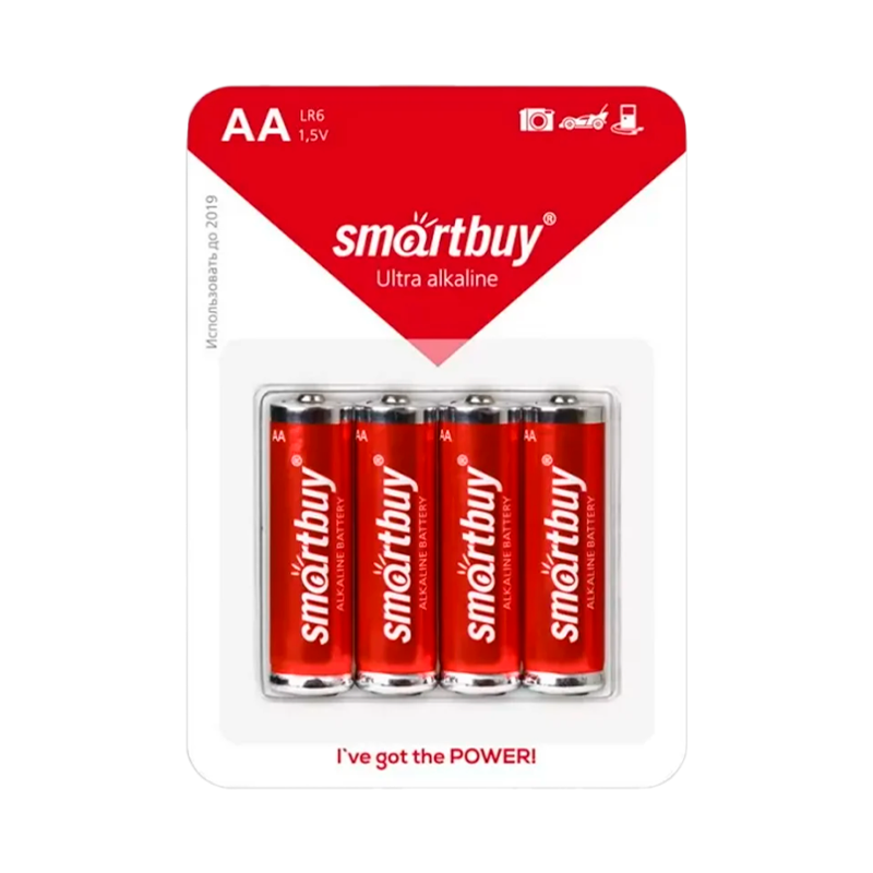 Батарейка Smartbuy LR6 AA BL4 Alkaline 1.5V (4/48/480)