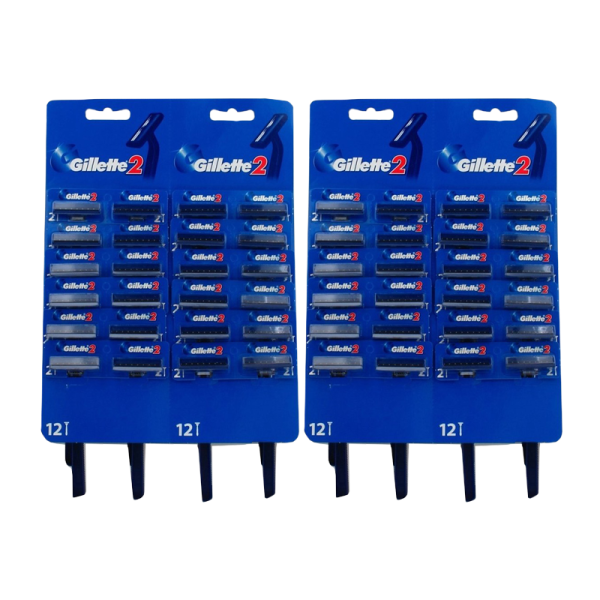 Бритва Gillette 2 лезвия пластиковая ручка на карте 48шт. (48/576)