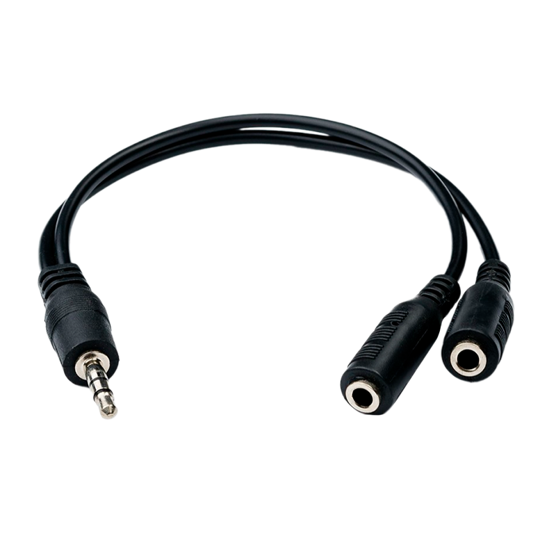 Кабель AUX Atcom Jack 3.5mm (m)-2xJack 3.5mm (f) 0.1м силикон черный (1/500)