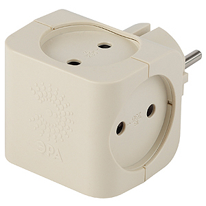 Разветвитель ЭРА SP 4р.Б/З 16A бежевый (1/10/60)