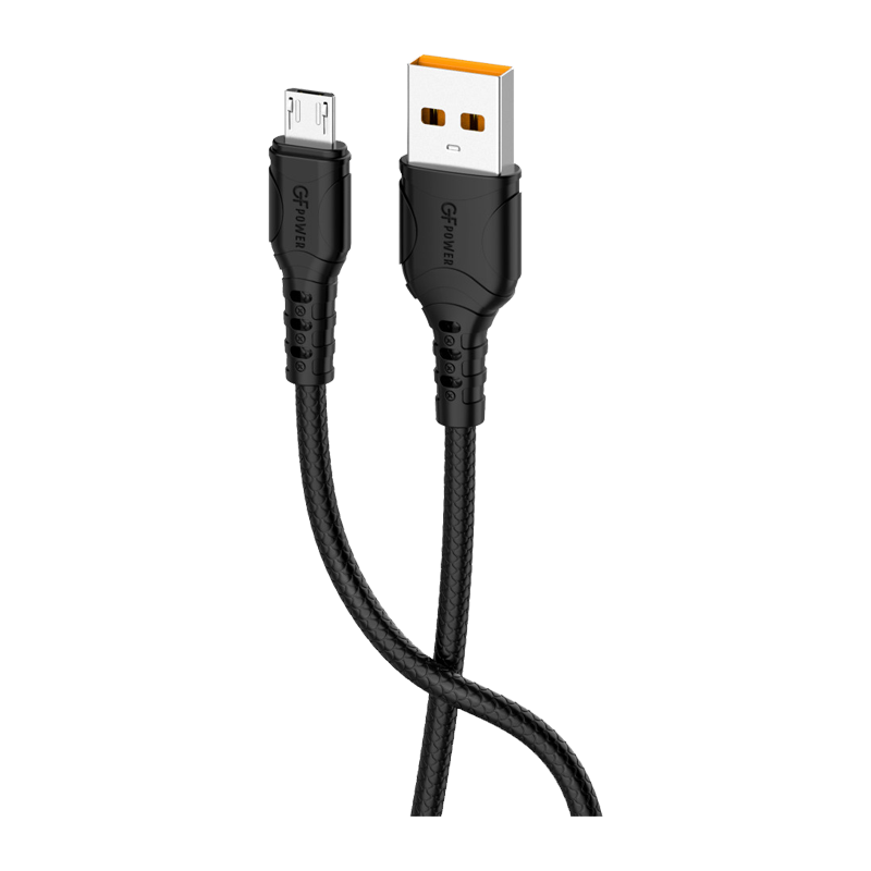 Кабель GFPower 06M USB (m)-microUSB (m) 1.0м 2.4A ПВХ черный (1/200/800)