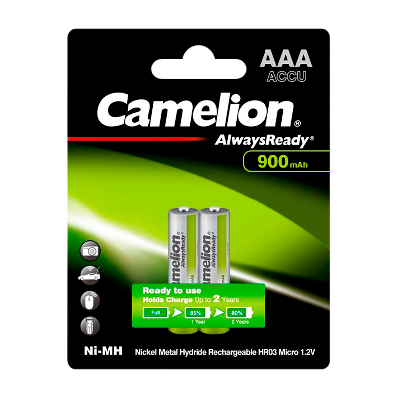 Аккумулятор предзаряженный RTU Camelion HR03 AAA BL2 NI-MH Always Ready 900mAh (2/24/480)