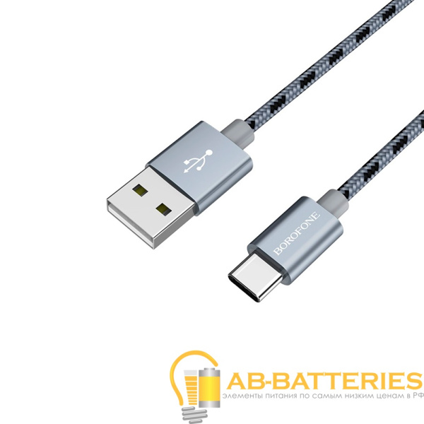 Кабель Borofone BX24 USB (m)-Type-C (m) 1.0м 2.4A нейлон серый (1/648)