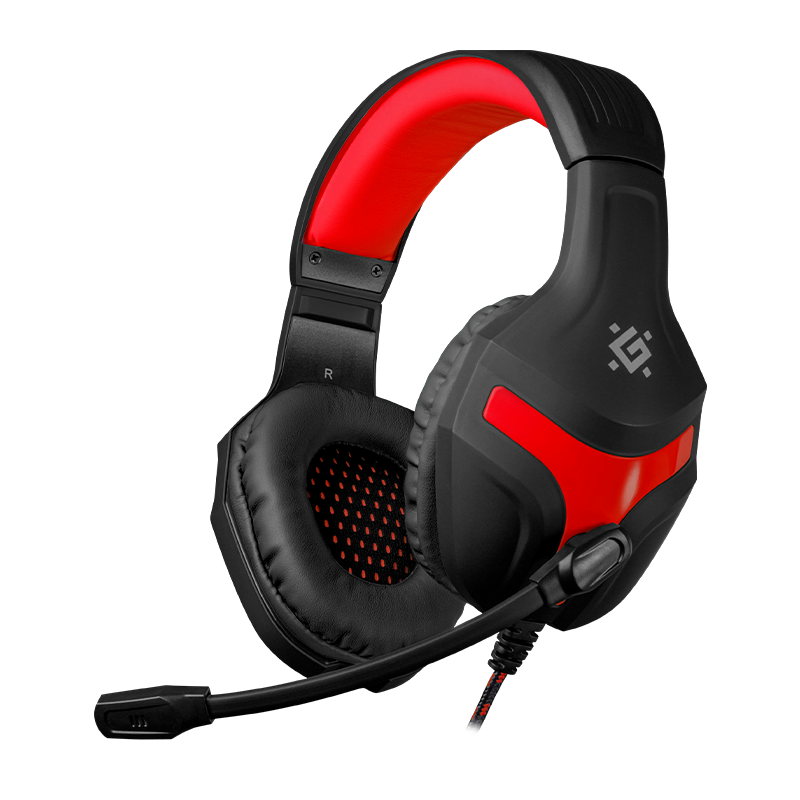 Наушники полноразмерные Defender Scrapper 500 с микр. игровые черный красный (1/16)