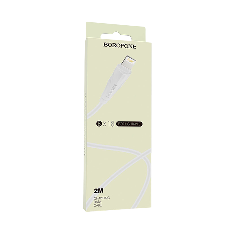 Кабель Borofone BX18 USB (m)-Lightning (m) 1.0м 2.0A ПВХ белый (1/648)