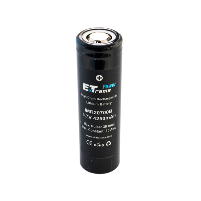 Аккумулятор ET IMR20700B&nbsp;&nbsp;Deluxe Pack 2 высокая токоотдача, 30/50А, 4250mAh, Li-Ion (2/100)