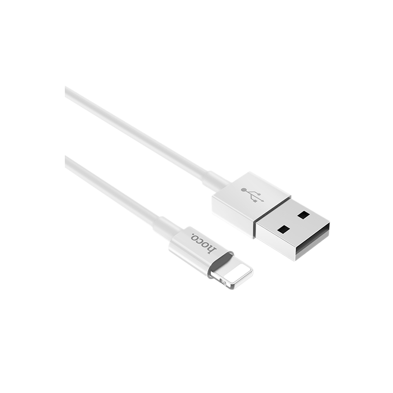 Кабель HOCO X23 USB (m)-Apple 30pin (m) 1.0м 2.1A силикон белый (1/46/276)