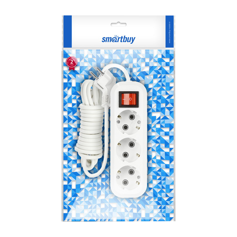 Удлинитель Smartbuy 3р.С/З 16A 15.0м с выкл. белый (1/12)