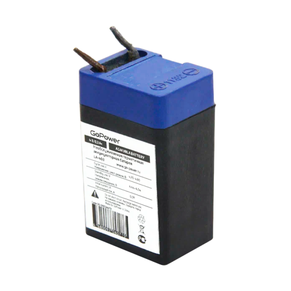 Аккумулятор свинцово-кислотный GoPower LA-403 4V 0.3Ah (1/200)