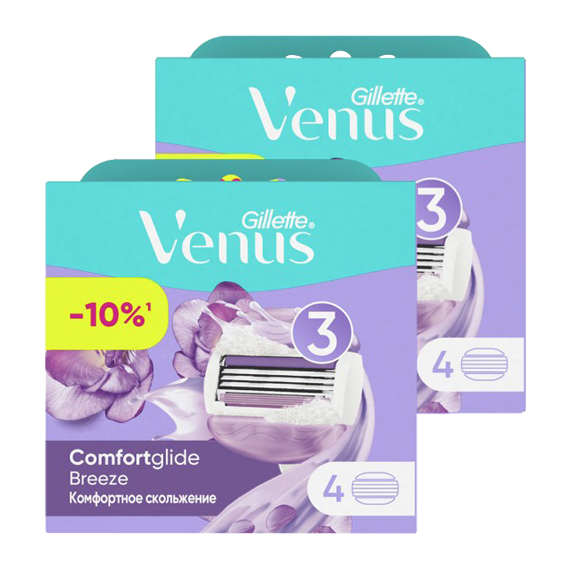 Сменные кассеты Gillette VENUS Breeze 3 лезвия 8шт. (цена за 1 шт) (8/80)