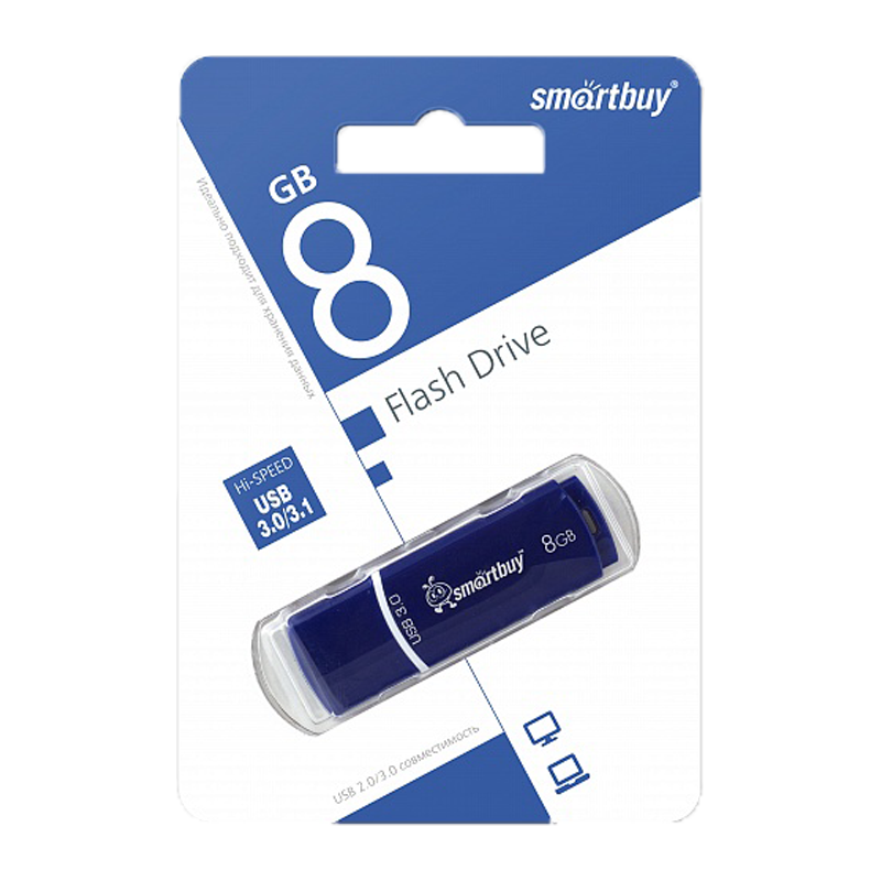 Флеш-накопитель Smartbuy Crown 8GB USB3.0 пластик синий