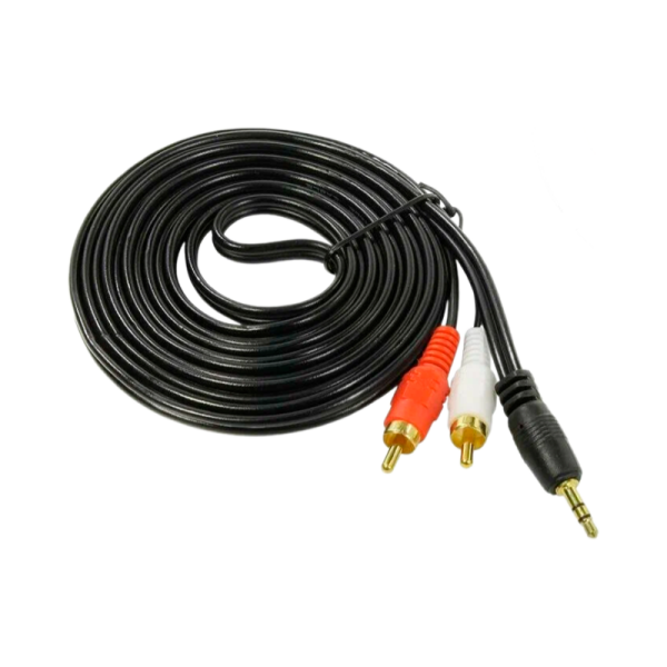 Аудио кабель удлинитель 3,5 мм на 2RCA штекера Exegate EX225929RUS 3 m Черный(1/30)