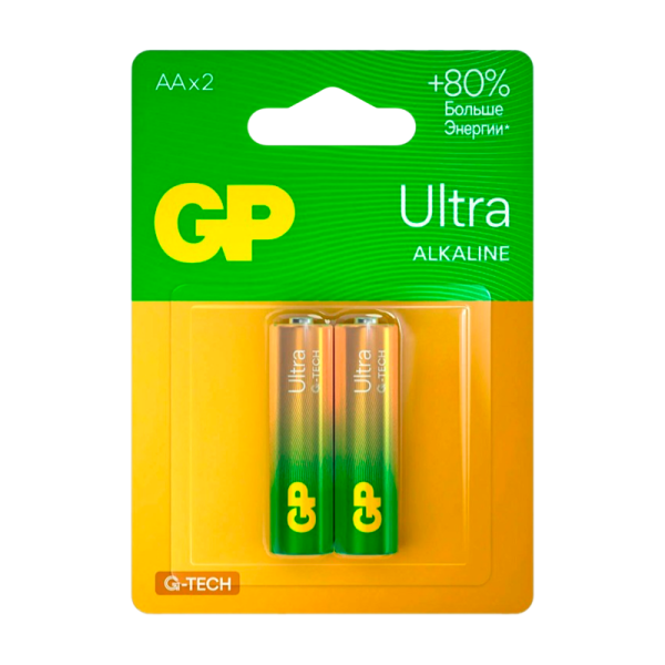 Батарейка GP ULTRA G-Tech LR6 AA BL2 Alkaline 1.5V (2/20/80) R
