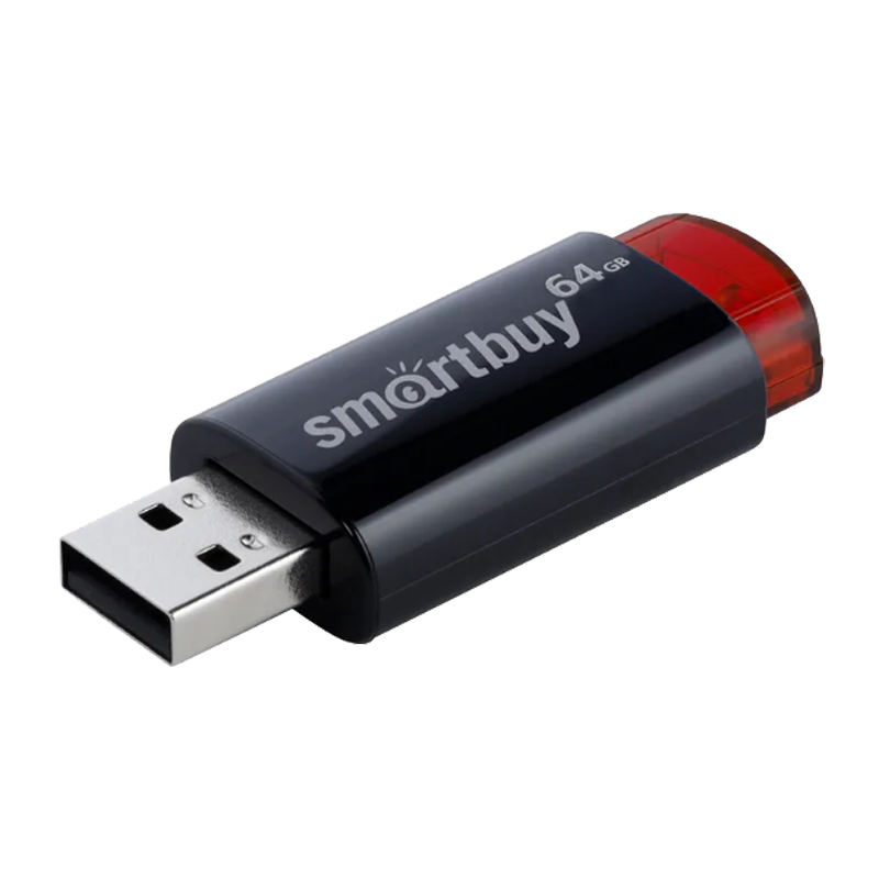 Флеш-накопитель Smartbuy Click 64GB USB2.0 пластик черный красный
