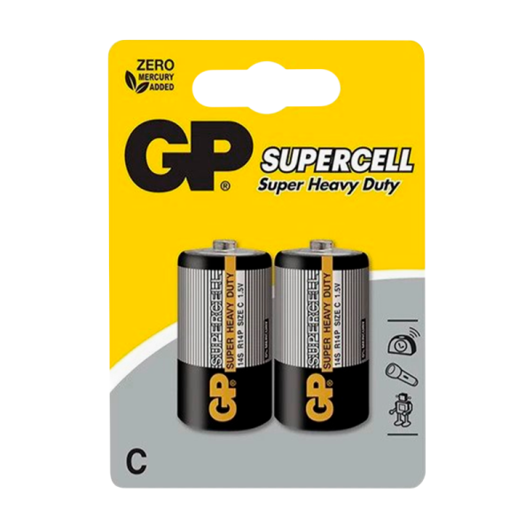 Батарейка GP Supercell R14 C BL2 Heavy Duty 1.5V (2/20/240)