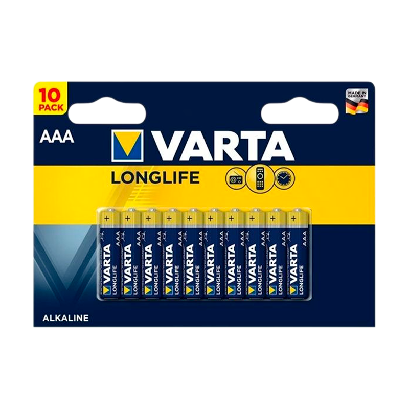 Батарейка Varta LONGLIFE LR03 AAA BL10 Alkaline 1.5V (4103) (10/200)
