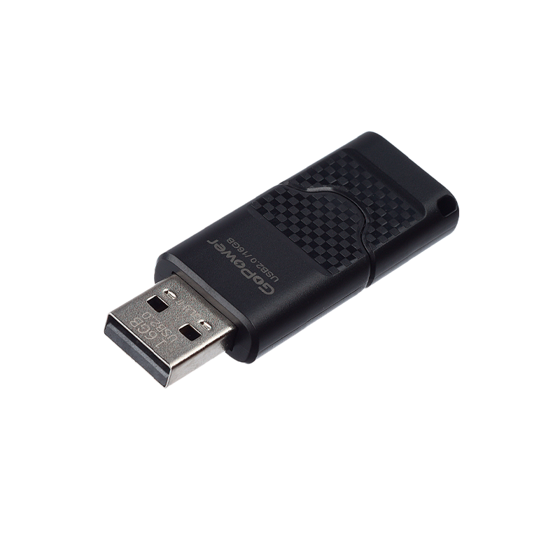Флеш-накопитель GoPower SLIDER 16GB USB2.0 пластик черный матовый (1/50/1000)
