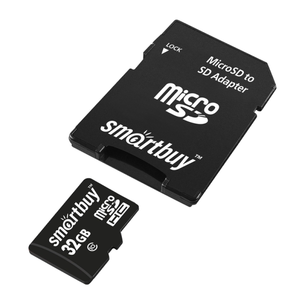 Карта памяти microSD Smartbuy 32GB Class10 10 МБ/сек с адаптером