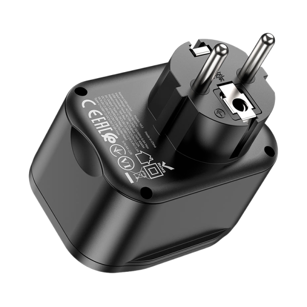 Разветвитель HOCO NS3 1р.С/З 16A 3USB черный (1/84)