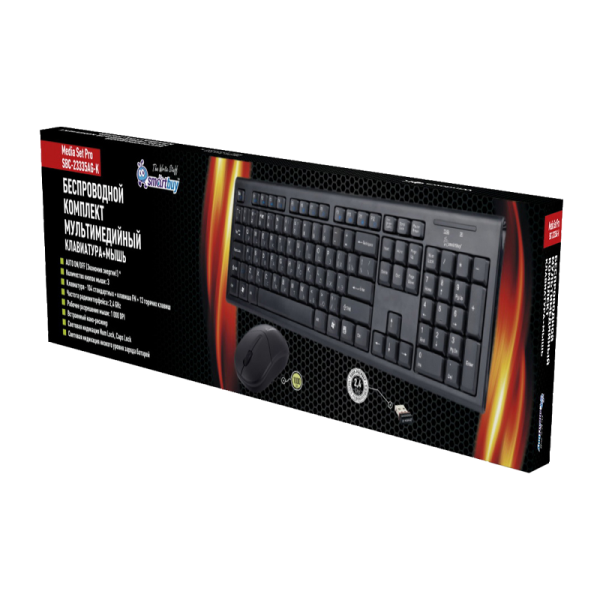 Набор клавиатура+мышь беспроводной Smartbuy 23335AG-K черный (1/10)