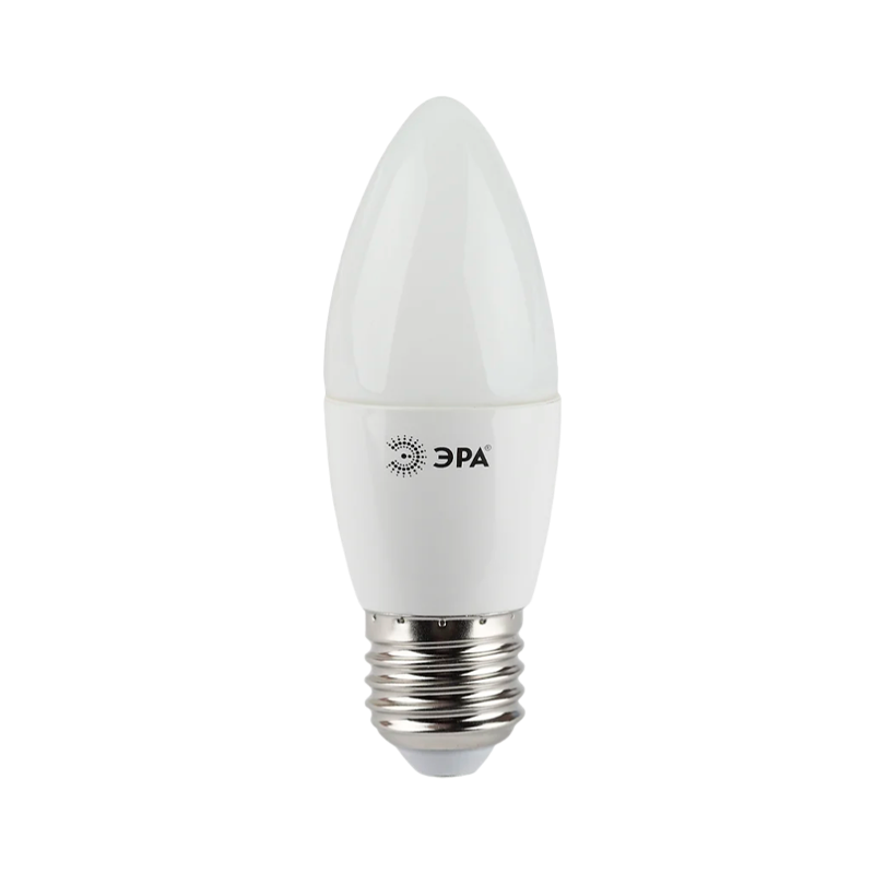 Лампа светодиодная ЭРА B35 E27 7W 2700К 170-265V свеча прозрачная (1/6/60)