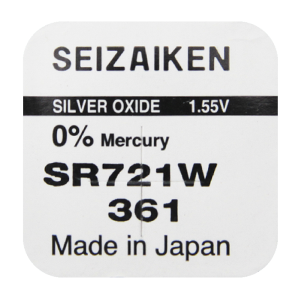 Батарейка SEIZAIKEN 361 (SR721W) Silver Oxide 1.55V (1/10/100/1000)