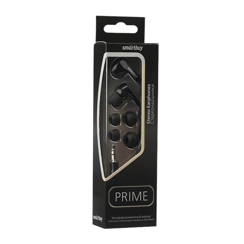 Наушники внутриканальные Smartbuy PRIME черный 3 пары вставок (1/60)