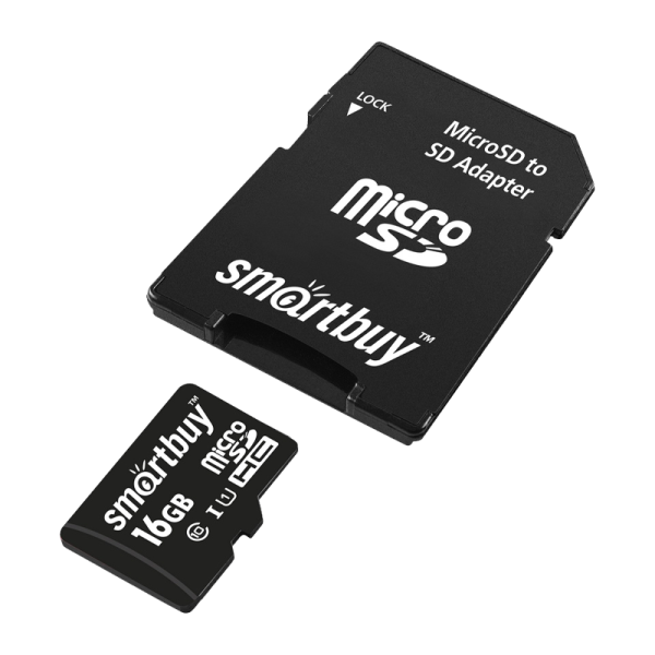 Карта памяти microSD Smartbuy 16GB Class10 UHS-I (U1) 10 МБ/сек без адаптера