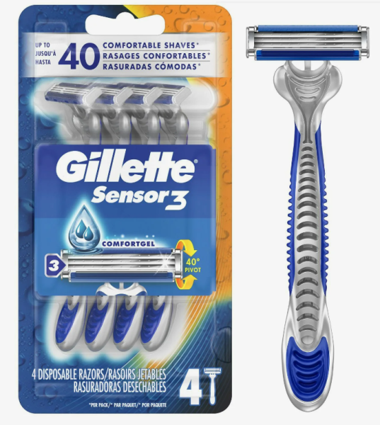 Бритва Gillette BLUE3 COMFORT 3 лезвия прорезиненная ручка 4шт. (1/6)