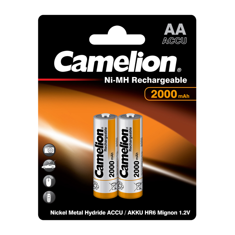 Аккумулятор бытовой Camelion HR6 AA BL2 NI-MH 2000mAh (2/24/384)