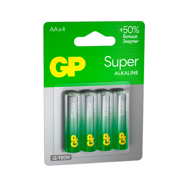 Батарейка GP Super G-Tech LR6 AA BL4 Alkaline 1.5V (4/40/320)