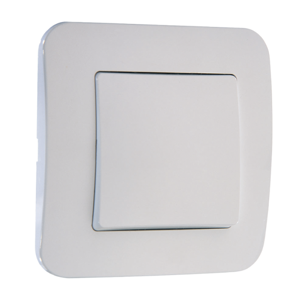 Выключатель Makel Lillium Natural 1-клав.10A пластик белый 55001 (1/12)