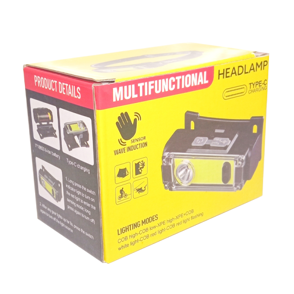 Фонарь налобный Без бренда T125 от аккумулятора 4 режима черный