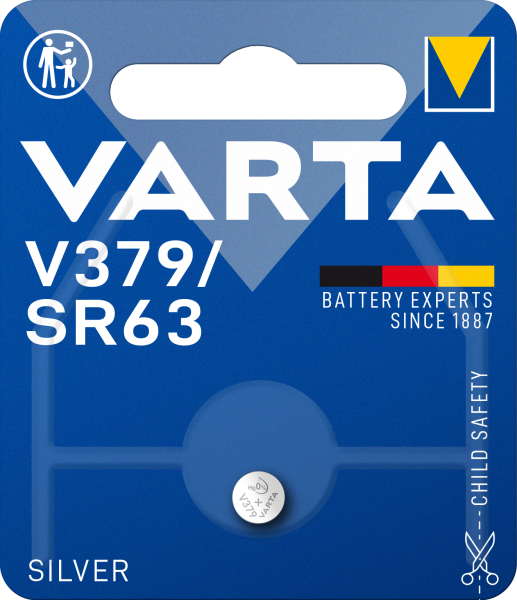 Батарейка Varta 379 (SR521SW) BL1 (на крючок) Silver Oxide 1.55V (1/10/100)
