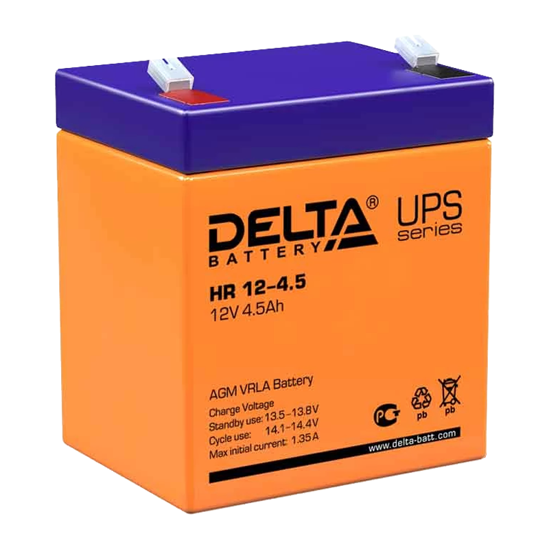 Аккумулятор свинцово-кислотный Delta HR 12-4.5 12V 4.5Ah (1/10)