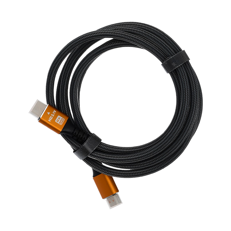 Кабель GoPower Ultra High Speed HDMI (m)-HDMI (m) 2.0м нейлон ver.2.1 8K 60Hz серый Premium Zip-Lock