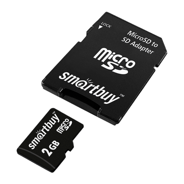 Карта памяти microSD Smartbuy 2GB Class4 10 МБ/сек с адаптером