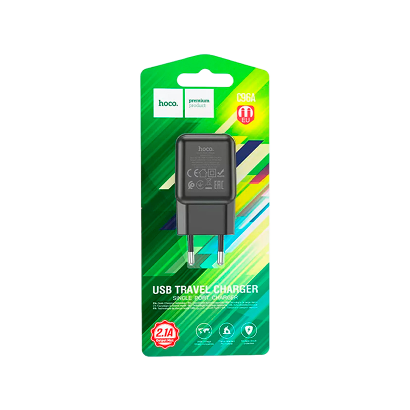 Сетевое З/У HOCO C96A 1USB 2.1A черный (1/27/162)