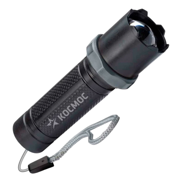 *Фонарь универсальный Космос 117Lit 1W LED от аккумулятора IP53 3 режима+ZOOM черный (1/144/288) 