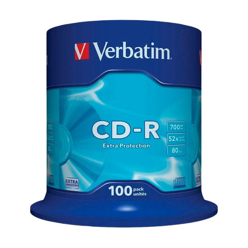 Диск CD-R Verbatim DL 700MB 52x 100шт. cake box (100/400)