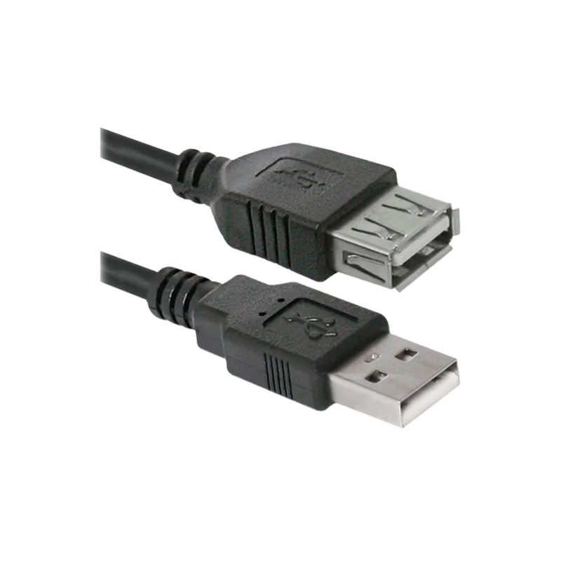 Кабель Defender USB02-06 USB (m)-USB (f) 1.8м силикон ver.1.4 черный (1/25/250)