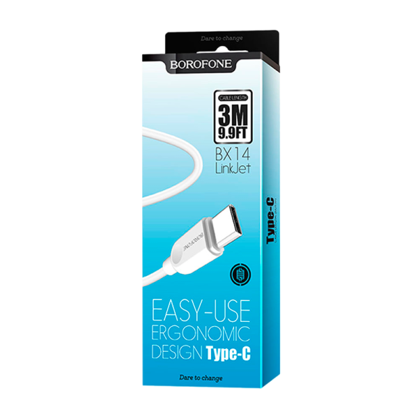 Кабель Borofone BU8 USB (m)-Type-C (m) 1.2м 2.4A TPE белый (1/252)