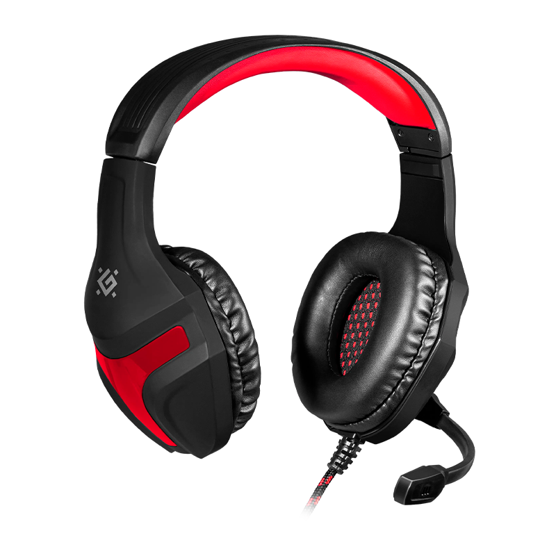 Наушники полноразмерные Defender Scrapper 500 с микр. игровые черный красный (1/16)