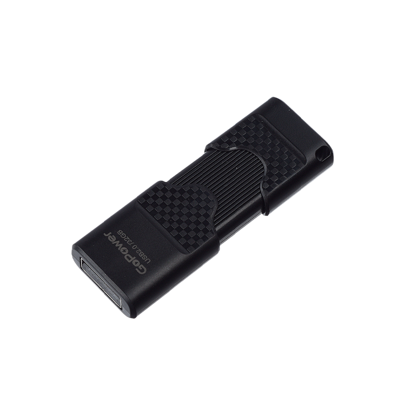 Флеш-накопитель GoPower SLIDER 32GB USB2.0 пластик черный матовый (1/50/1000)