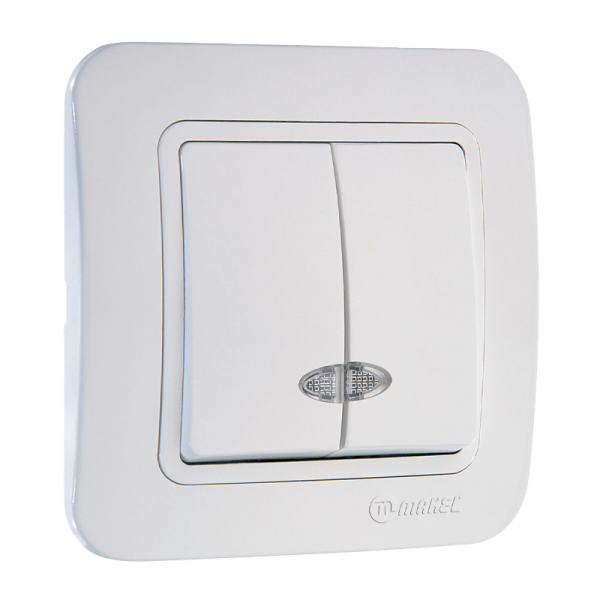 Выключатель Makel Light Lillium 2-клав.10A пластик белый 70023 (1/12)