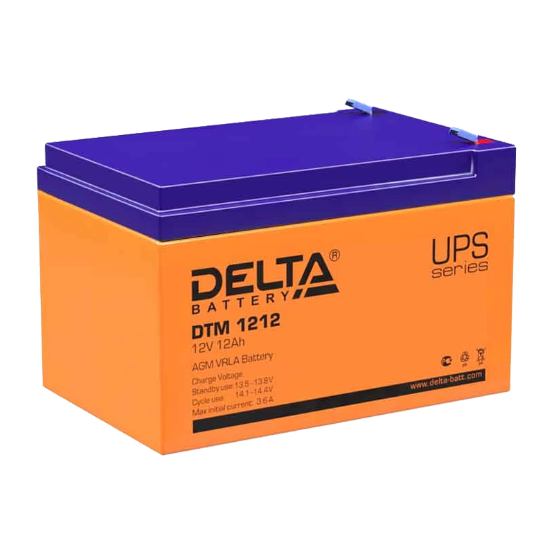 Аккумулятор свинцово-кислотный Delta DTM 1212 12V 12Ah (1/4)