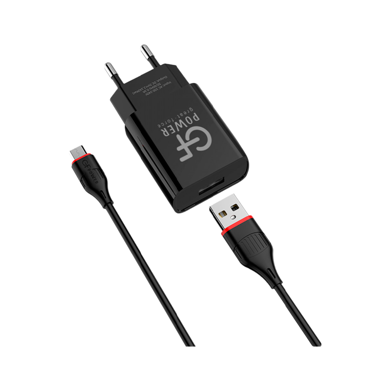 Сетевое З/У GFPower GF20M 1USB/microUSB 2.1A черный (48/192)