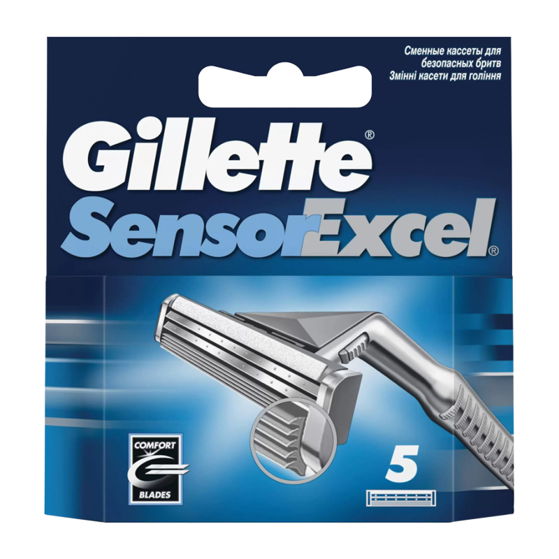 Сменные кассеты Gillette Sensor Excel (Vector 3) 3 лезвия 5шт. (цена за 1 шт) (5/60)